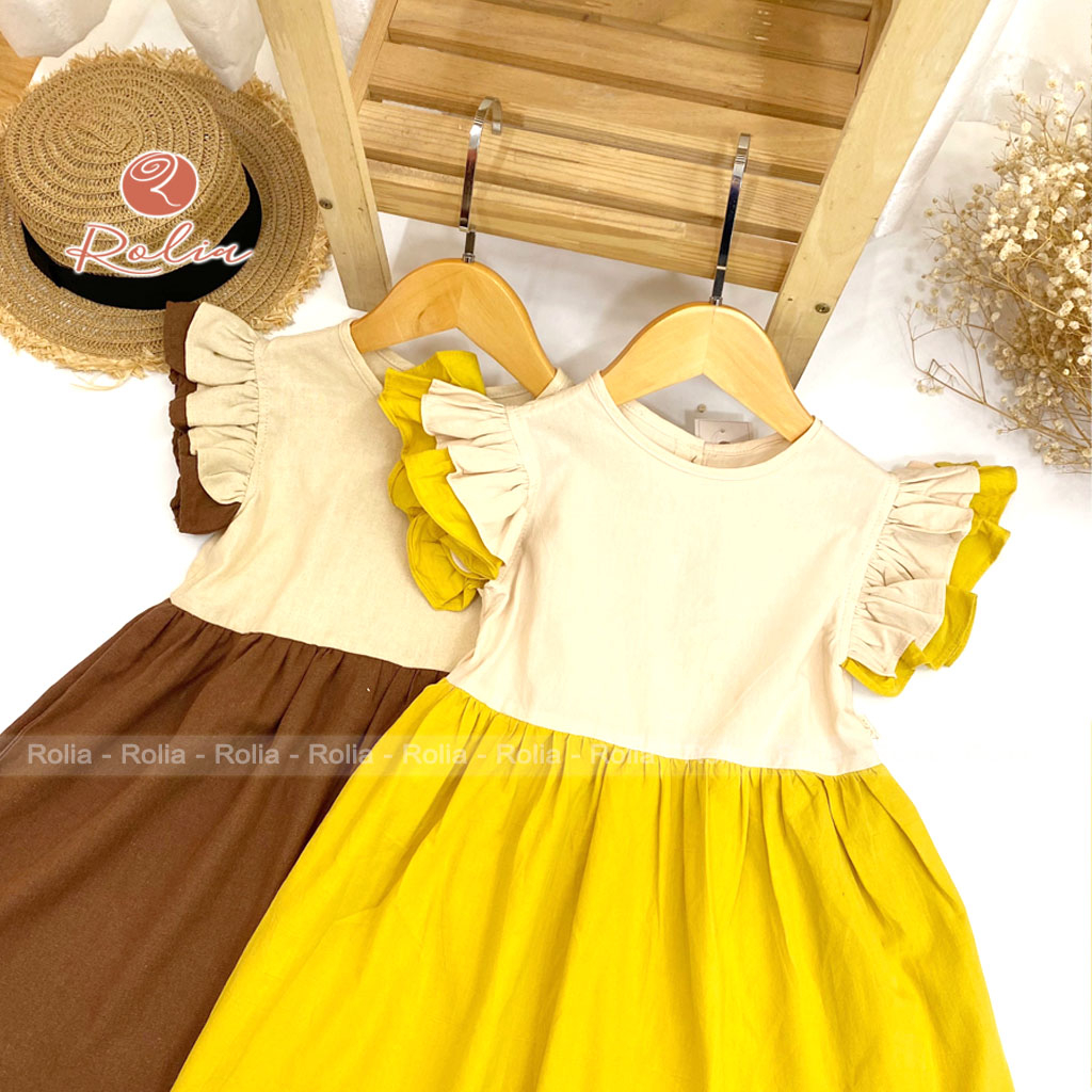 Váy bé gái cánh tiên ROLIA chât thô cotton váy mùa hè cho bé từ 2-10 tuổi VT152