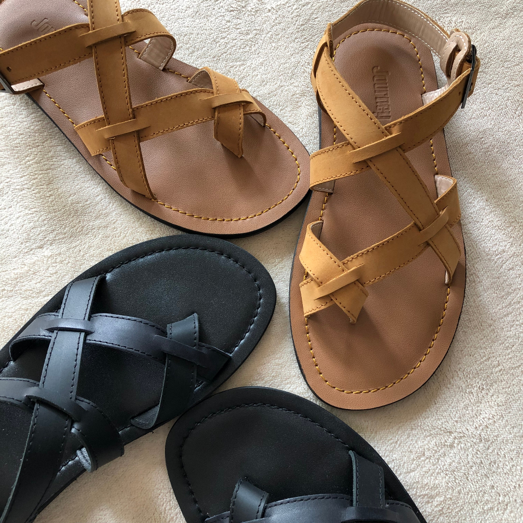 Sandal Nam Nữ JOURNEY Dây Kẹp Basic Unisex Chất Liệu Da Cao Cấp