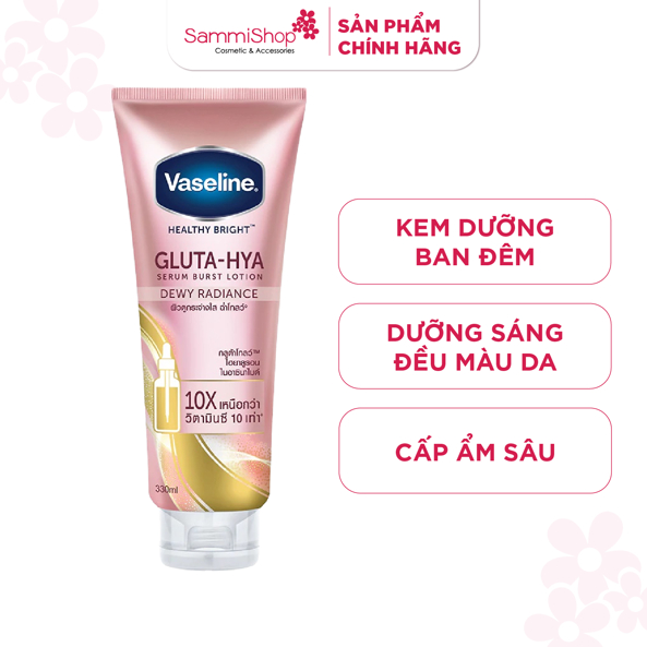 Vaseline Sữa dưỡng thể Healthy Bright Gluta-Hya Serum Burst Lotion 330ml
