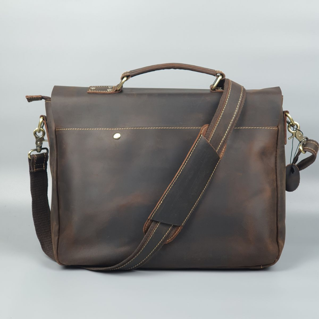 Túi công sở nam da thật; Túi đựng laptop da sáp CD305  - 100% da thật, BH 3 năm