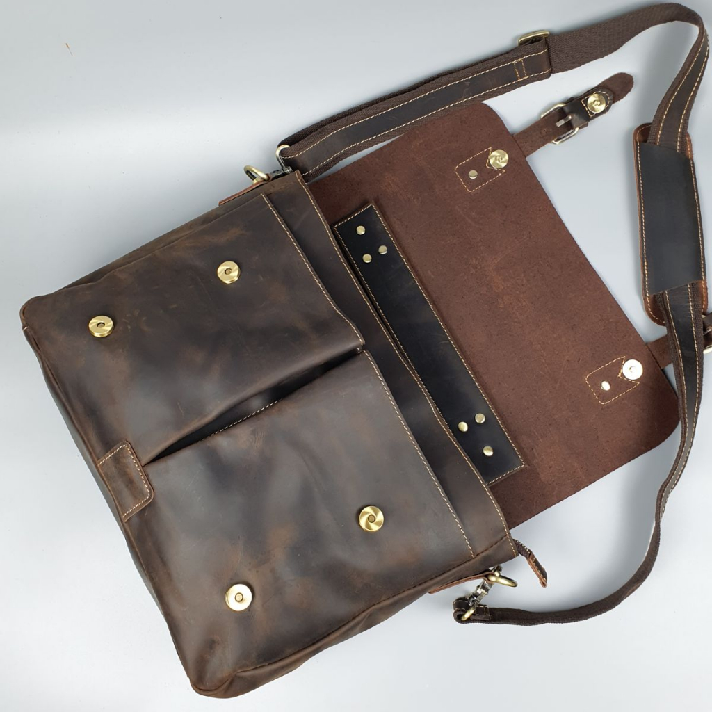 Túi công sở nam da thật; Túi đựng laptop da sáp CD305  - 100% da thật, BH 3 năm