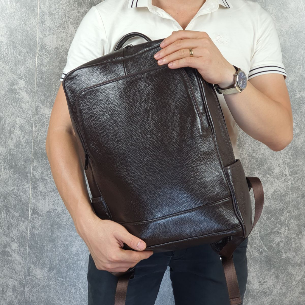 Balo da bò nam; Ba lô nam da bò thật BP407  - 100% da thật, BH 3 năm