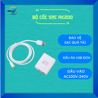 Củ Sạc Nhanh Chuẩn QC 3.0 Tích Hợp Chip Thông Minh An Toàn AK200 tặng kèm cáp sạc điện thoại