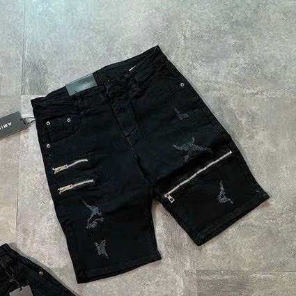 quần short jean nam ngắn đen rách khóa kéo lệch đẹp mẫu mới hot,chất jean co giãn tốt bền màu thời trang