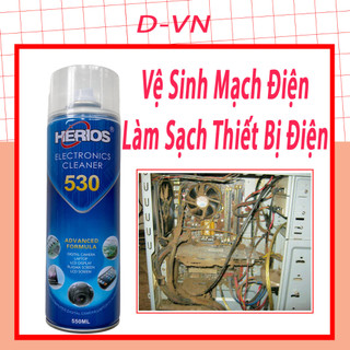 [ 550ml ] Chai xịt vệ sinh bo mạch điện tử - Vệ sinh jack cắm, chân cắm tiếp xức điện HERIOS