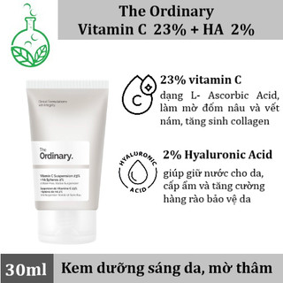 [Hàng Auth] The Ordinary Vitamin C Suspension 23% + HA Spheres 2% - Kem Dưỡng Trắng da, mờ thâm sạm