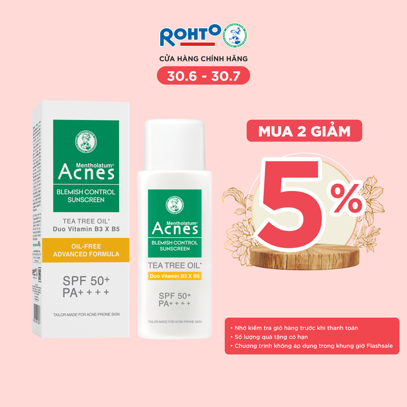 Sữa chống nắng ngăn ngừa mụn dành cho da mụn, da nhạy cảm Acnes Blemish Control Sunscreen 50g/chai