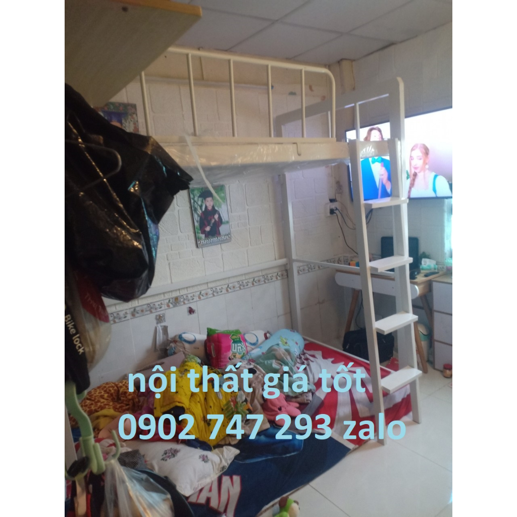 giường 1 tầng trên cao tiết kiệm diện tích - sắt hộp 4-8 bao bền đẹp - giá tận xưởng -miễn ship