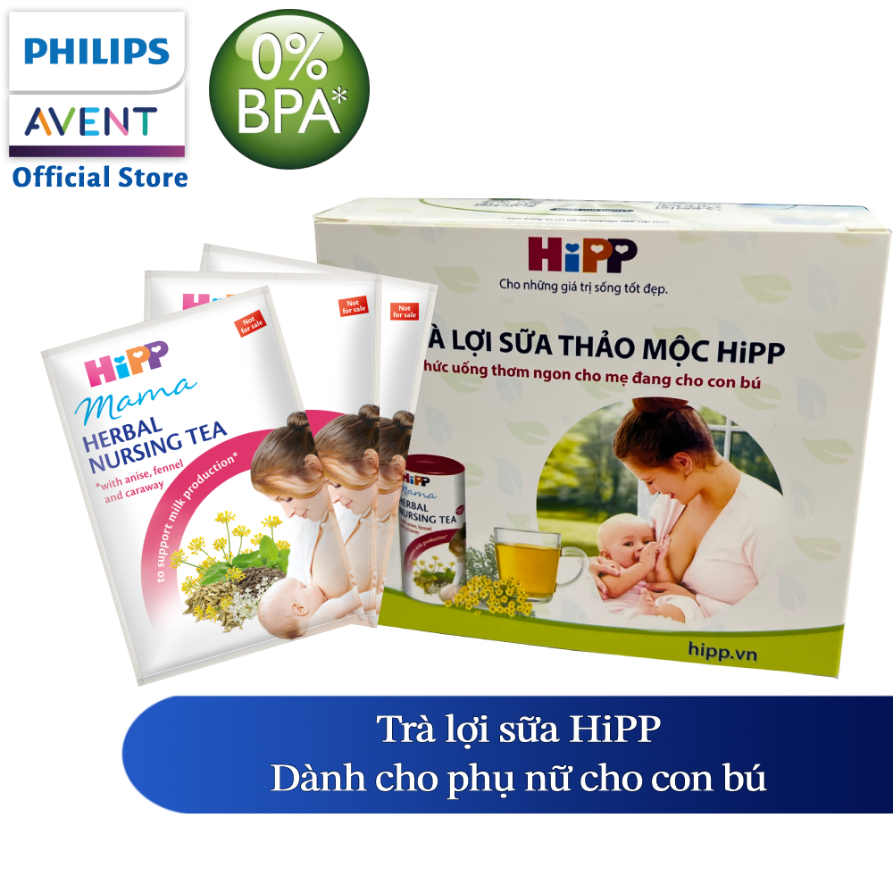 (Quà tặng không bán Philips Avent) Trà lợi sữa HiPP dành cho phụ nữ cho con bú - Nhập khẩu Thụy Sỹ (10 gói x 8g/gói)