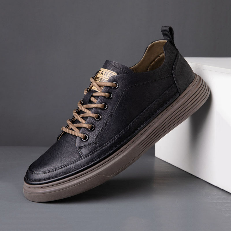 Giày thể thao nam, Sneaker da PU cao cấp, đế cao su chống trơn trượt, tăng chiều cao 4cm