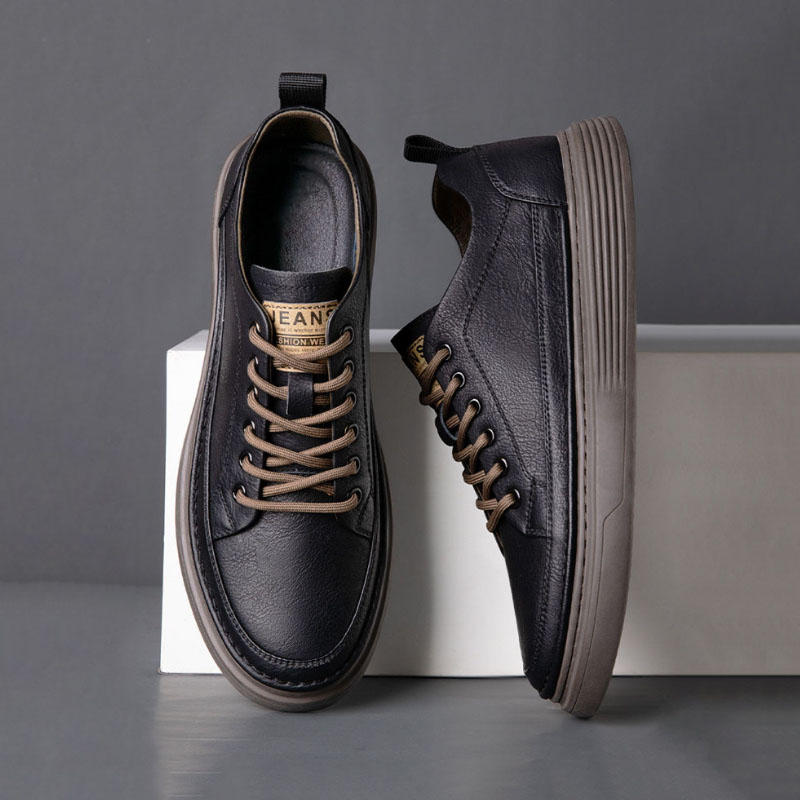 Giày thể thao nam, Sneaker da PU cao cấp, đế cao su chống trơn trượt, tăng chiều cao 4cm