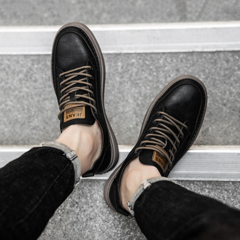 Giày thể thao nam, Sneaker da PU cao cấp, đế cao su chống trơn trượt, tăng chiều cao 4cm