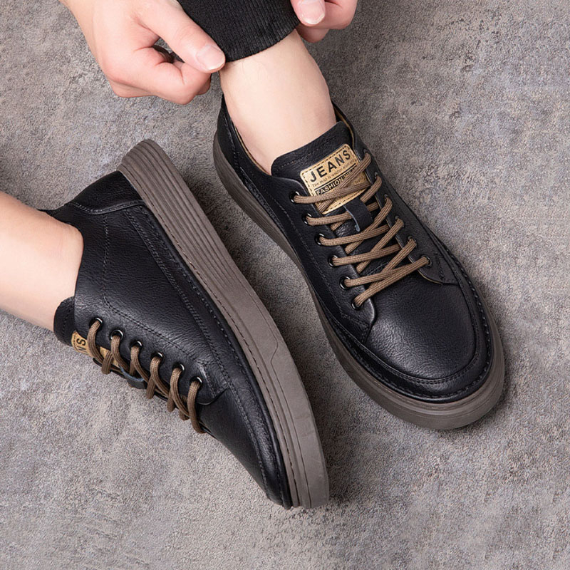 Giày thể thao nam, Sneaker da PU cao cấp, đế cao su chống trơn trượt, tăng chiều cao 4cm