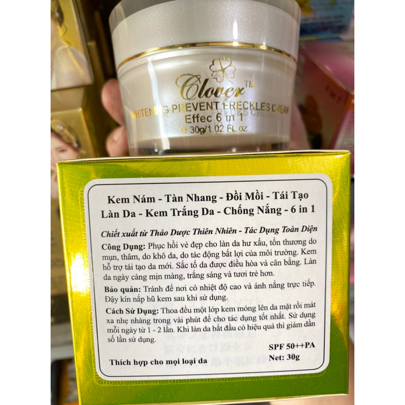 Kem trắng da nám tàn nhang đôi mồi tai tạo chống nắng .ngừa lão hoá da 6 trong 1 CLOVE 30g