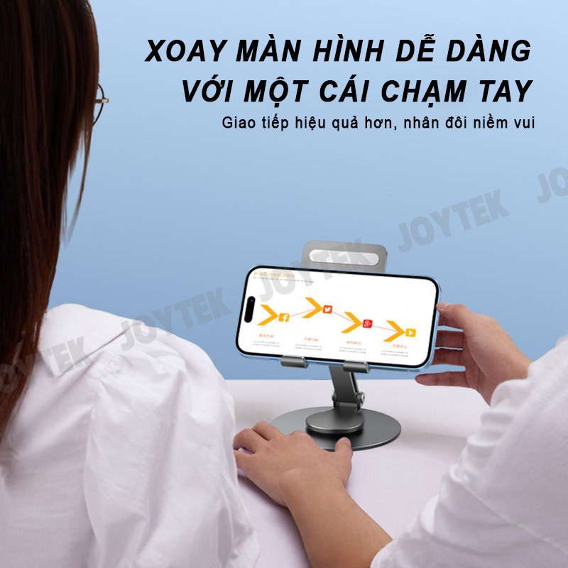 Giá Đỡ Điện Thoại, Giá Kê Xoay 360 độ P36 Chất Liệu Hợp Kim Nhôm Cho Máy Tính Bảng, Gấp Gọn Để Bàn