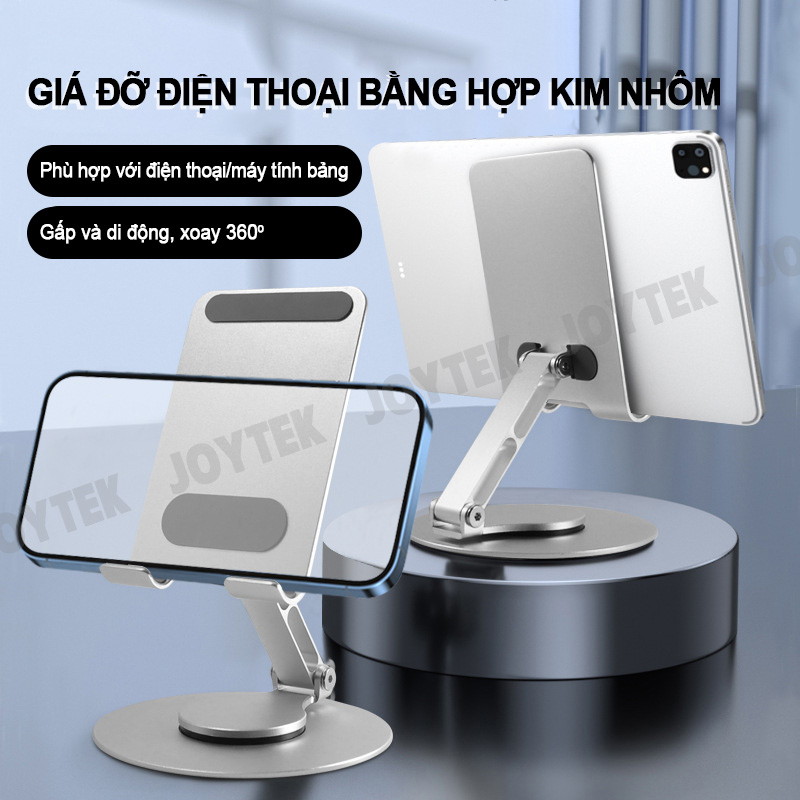 Giá Đỡ Điện Thoại, Giá Kê Xoay 360 độ P36 Chất Liệu Hợp Kim Nhôm Cho Máy Tính Bảng, Gấp Gọn Để Bàn