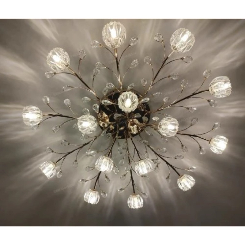 Đèn ốp Trần 15 Tay Chao Thuỷ Tinh Có kèm bóng led: