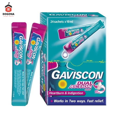 Gói uống dạ dày GAVISCON hộp 24 gói - Giảm nhanh ợ nóng và khó tiêu