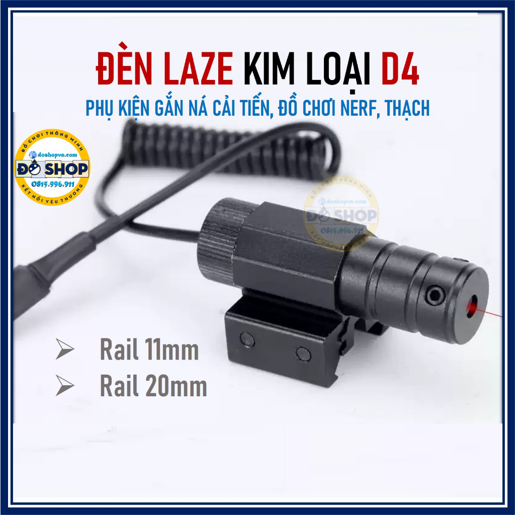 Đèn Laze Kim Loại (Có Phiên bản Đuôi Chuột) - Phụ Kiện Nâng Cấp Cho Đồ Chơi Nerf