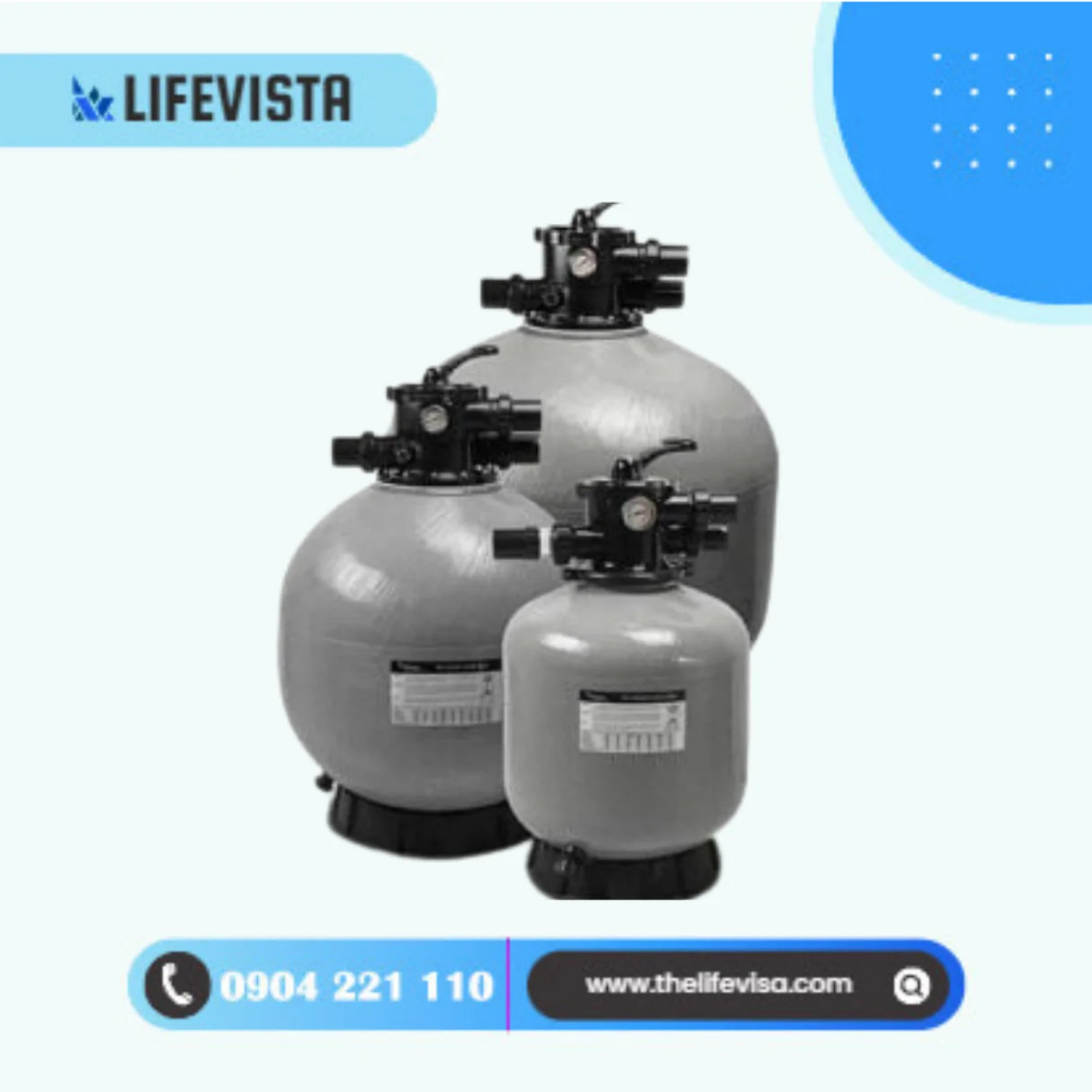 Bình lọc hồ bơi Emaux V700- Công suất 19.5 m3/h , Kèm van đa chiều, bình lọc cát hồ bơi, bình lọc hồ bơi,bình lọc emaux