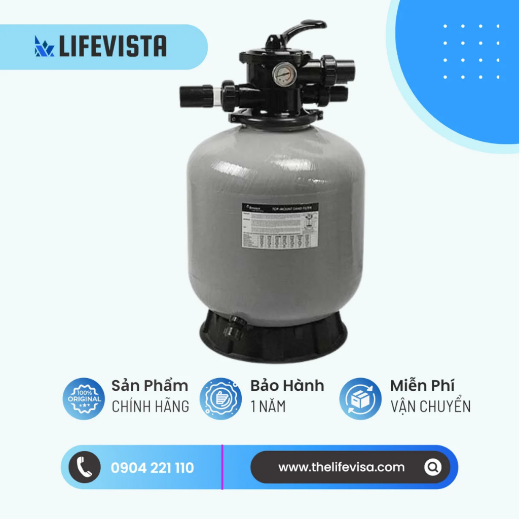 Bình lọc hồ bơi Emaux V700- Công suất 19.5 m3/h , Kèm van đa chiều, bình lọc cát hồ bơi, bình lọc hồ bơi,bình lọc emaux