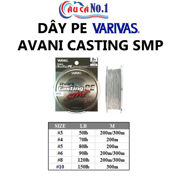 [DÂY PE] DÂY CÂU CÁ PE NHẬT BẢN VARIVAS AVANI CASTING SMP X8 200m