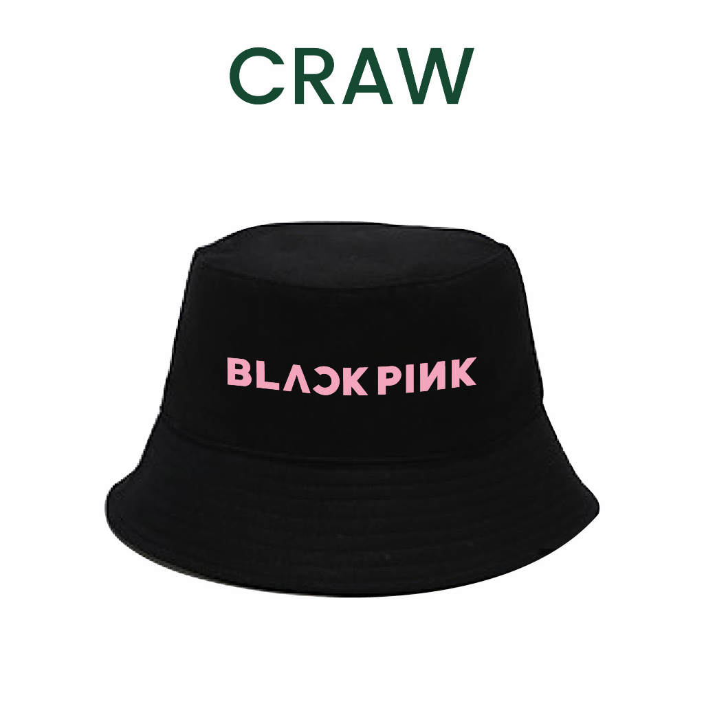 Nón bucket BlackPink Craw vải kaki mềm mịn, dày dặn - Vành Tròn BlackPink