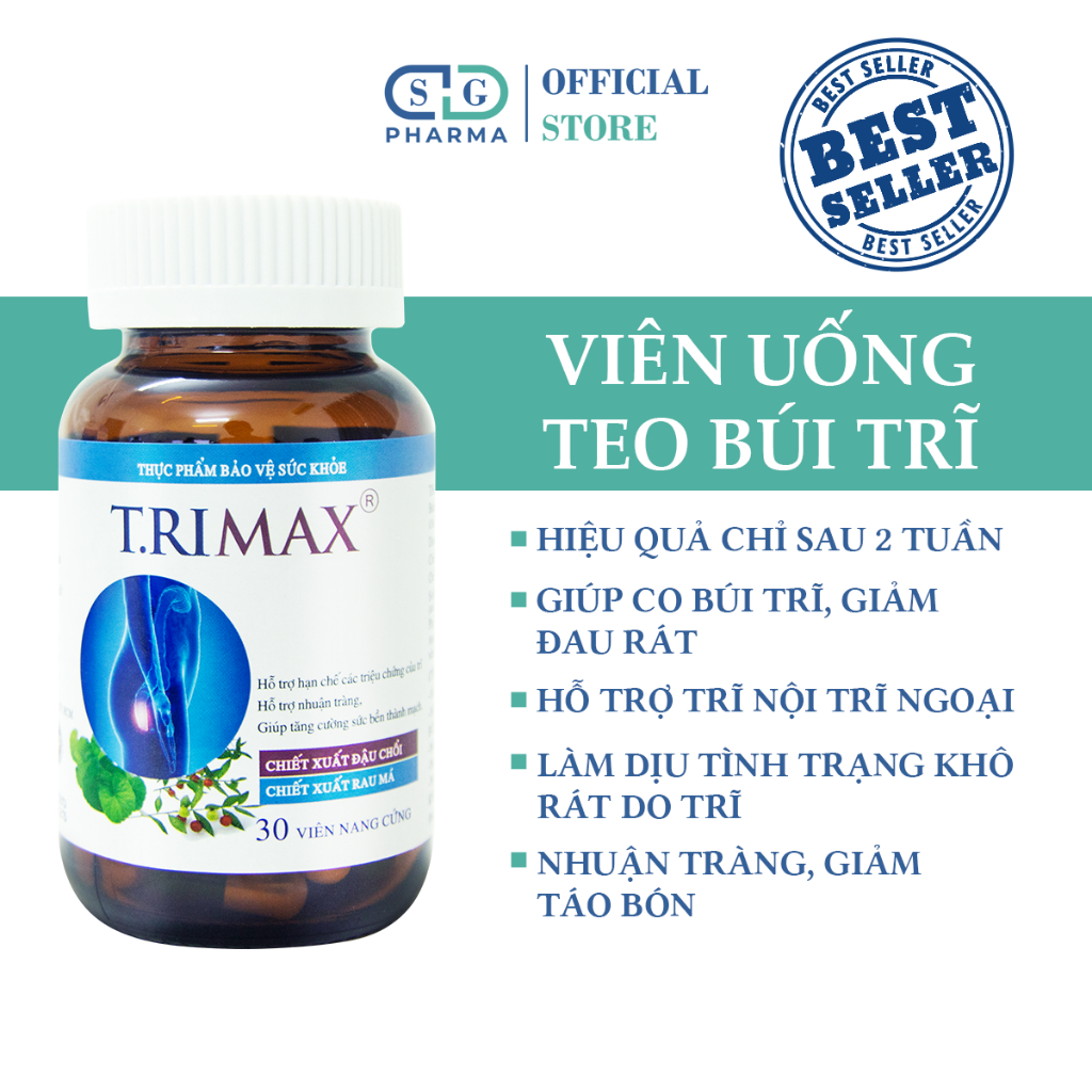 Viên Uống Hỗ Trợ Co Thắt Búi Trĩ Trimax Hủ 30 viên