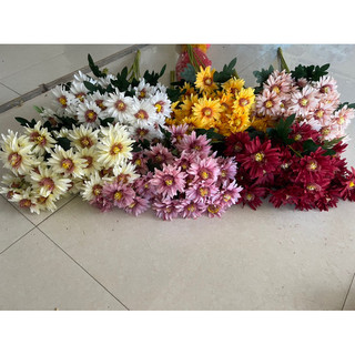 Hoa giả trang trí,hoa cúc thanh lý,cúc 4 bông