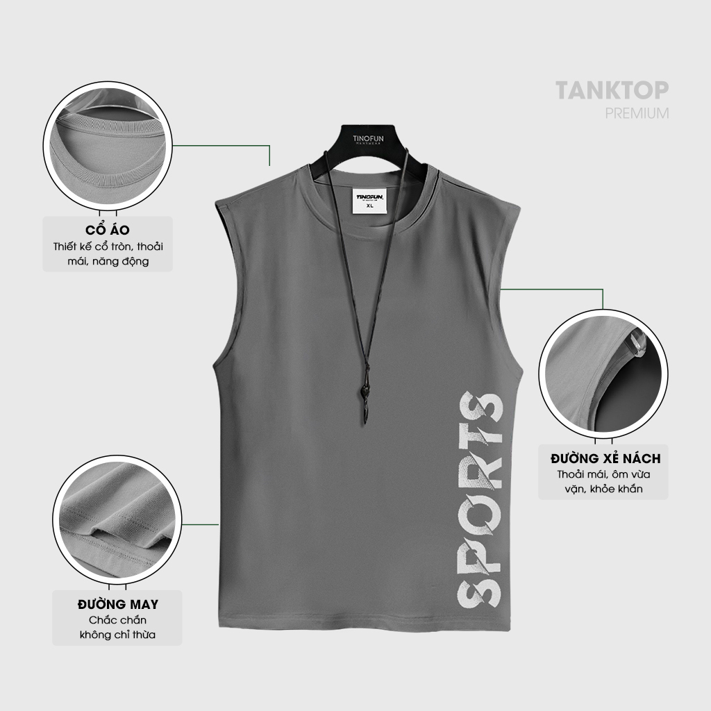 Áo ba lỗ nam unisex TINOFUN áo thun nam nữ 3 lỗ sát nách tanktop CL A thể thao vải co dãn tập gym ôm body 10 màu