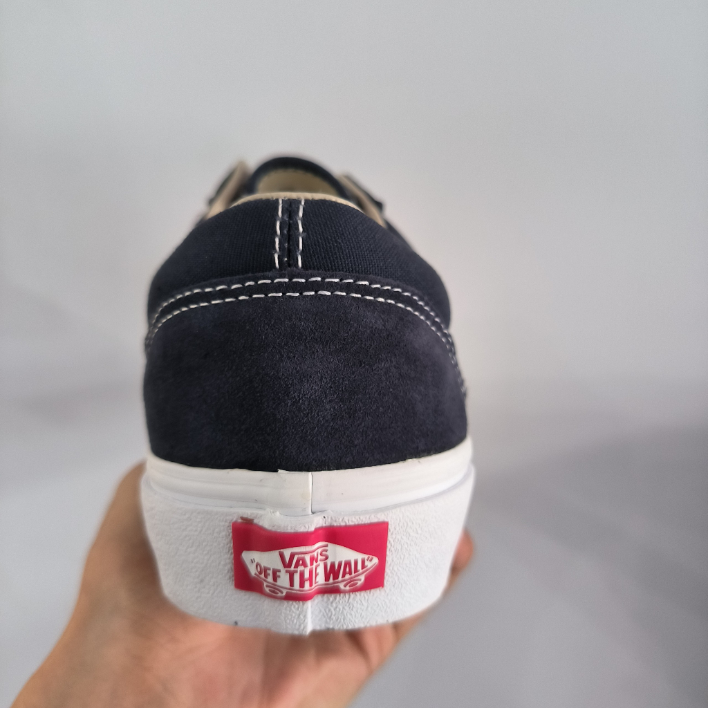 Giày Vans Old Skool xanh đen dây khaki bảng to