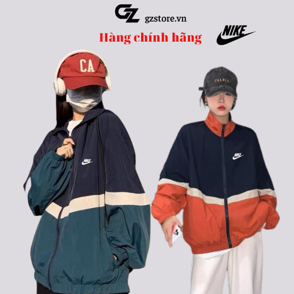 Áo khoác dù Nike cao cấp phối màu hàng chuẩn chất dù 2 lớp có túi trong form rộng unisex chính hãng nam nữ chống nắng.