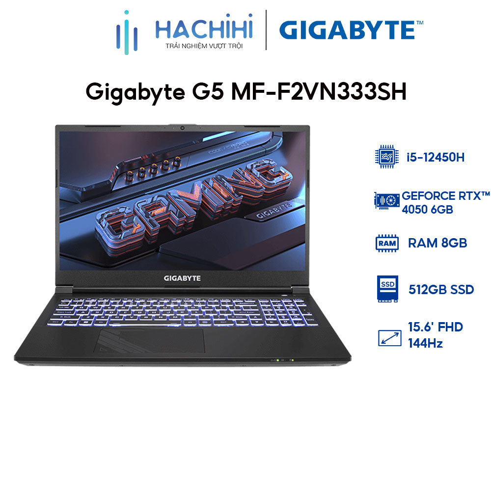 Laptop Gigabyte G5 MF-F2VN333SH (i5-12450H | 8GB | 512GB | RTX™ 4050 6GB | 15.6')