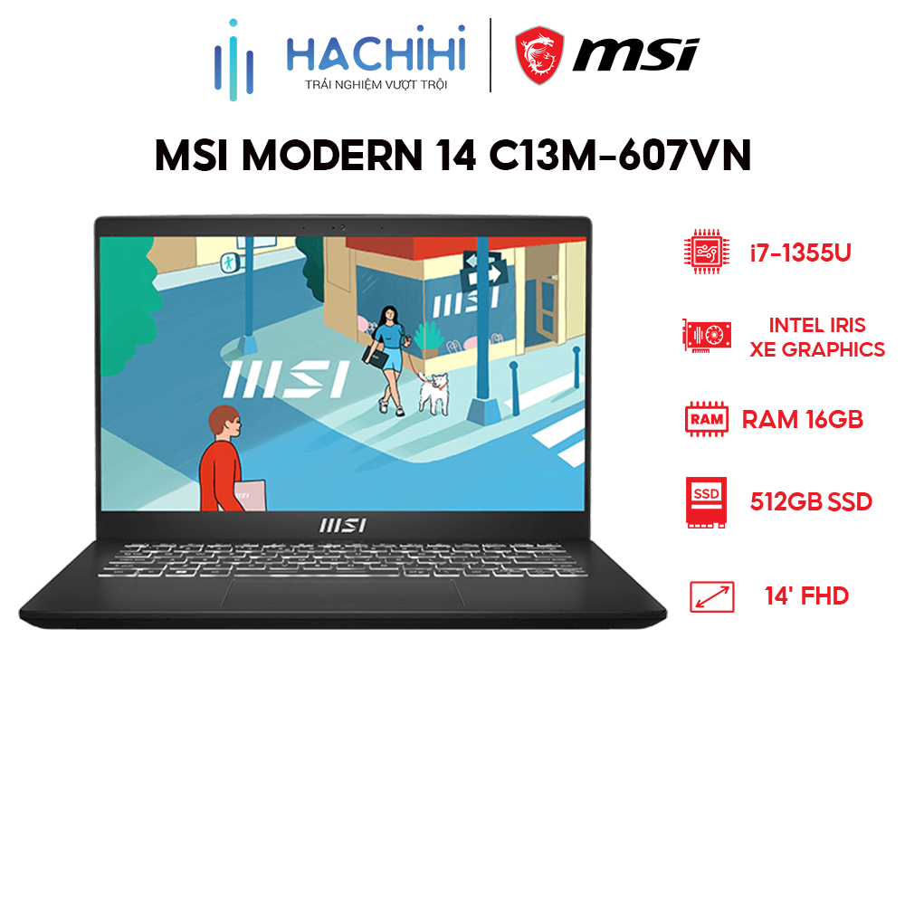 Laptop MSI Modern 14 C13M-607VN (i7-1355U | 16GB | 512GB | 14')