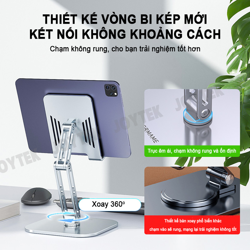 Giá đỡ điện thoại và ipad chất liệu hợp kim nhôm, kệ đỡ máy tính bảng, giá kê bằng kim loại nâng hạ chiều cao gấp gọn