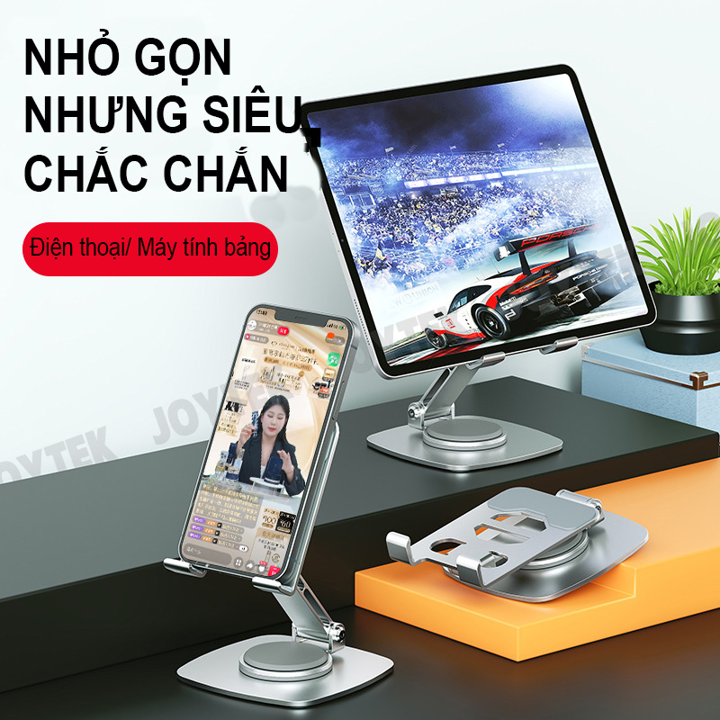 Giá Đỡ Gấp Gọn Để Bàn B10 Xoay 360 Cho Điện Thoại, Máy Tính Bảng, Chất Liệu Hợp Kim Thép Carbon Chắc Chắn