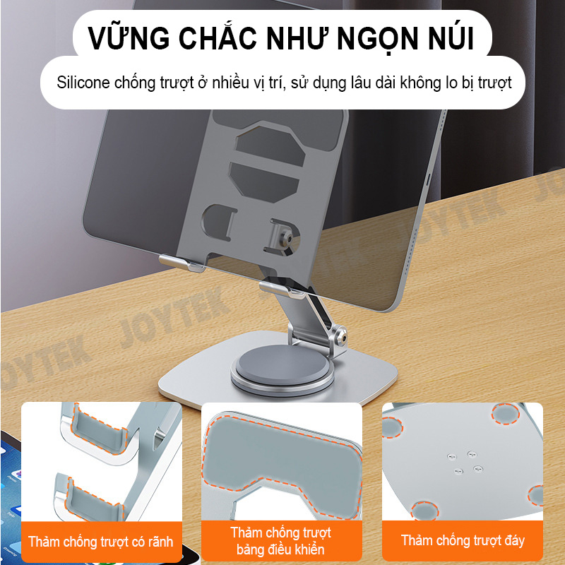 Giá Đỡ Gấp Gọn Để Bàn B10 Xoay 360 Cho Điện Thoại, Máy Tính Bảng, Chất Liệu Hợp Kim Thép Carbon Chắc Chắn