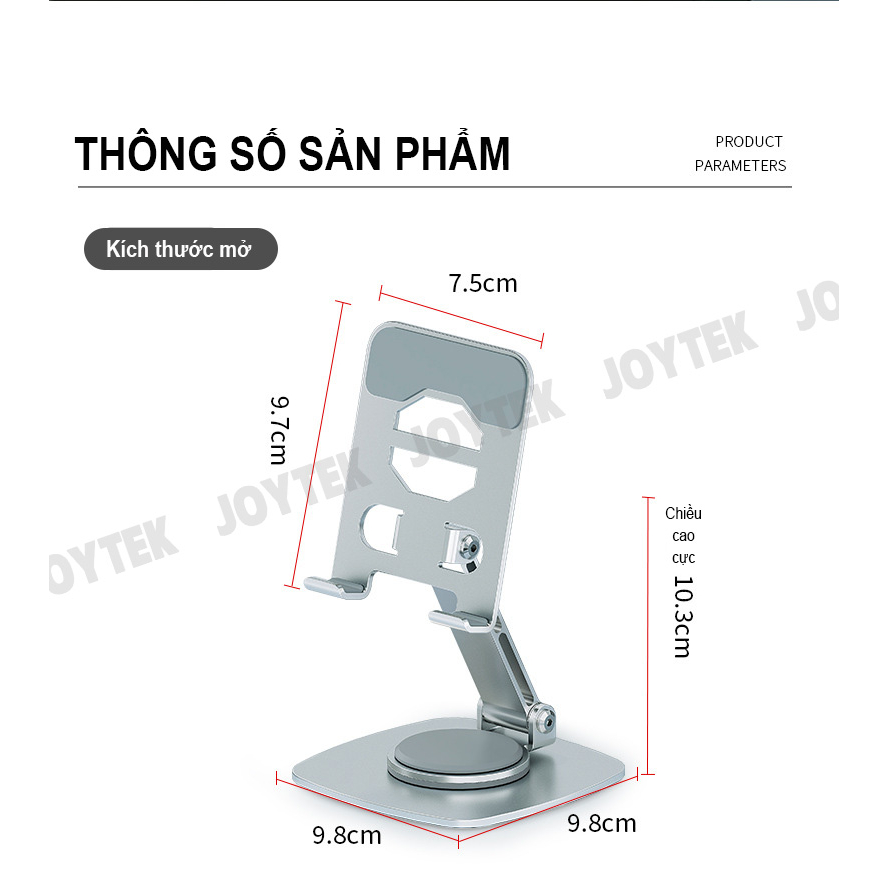 Giá Đỡ Gấp Gọn Để Bàn B10 Xoay 360 Cho Điện Thoại, Máy Tính Bảng, Chất Liệu Hợp Kim Thép Carbon Chắc Chắn