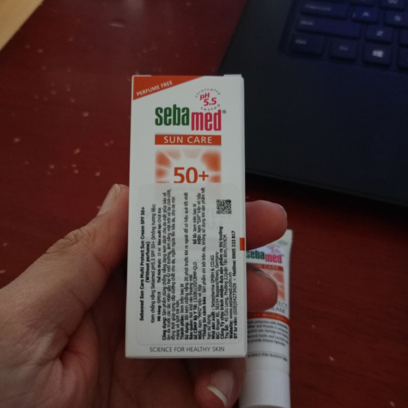 Kem chống nắng vật lý da nhạy cảm Sebamed Sun Care Multi Protect Sun Cream SPF 50+ 10ml