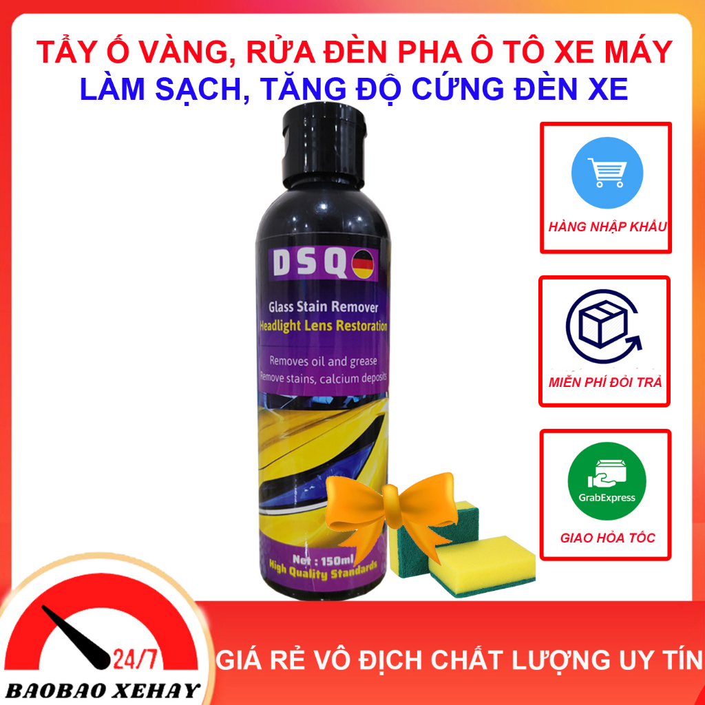 Đánh Bóng Đèn Pha Ô tô - Dung Dịch Đánh Bóng Đèn Pha Ô tô - Tẩy Ố Vàng, Vệ Sinh, Làm Sạch, Chống Nứt - DSQ Lens