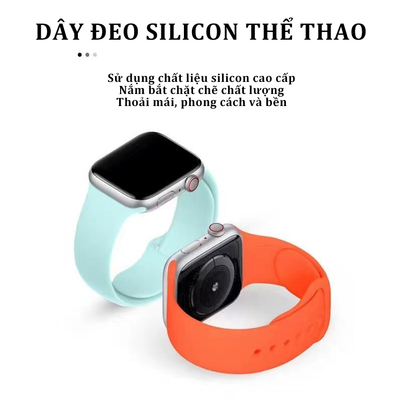 Dây đeo silicon chống thấm nước thoáng khí  Watch Series 1/2/3/4/5/6/7/8, 38/40/41/42/45/49mm
