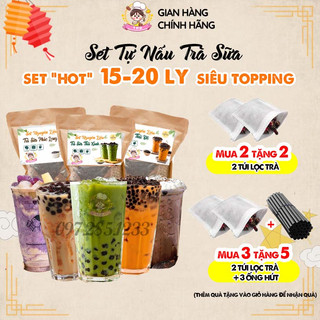 Set nguyên liệu trà sữa trân châu, trà sữa thái xanh, thái đỏ, phúc long , công thức chuẩn vị vaobep365