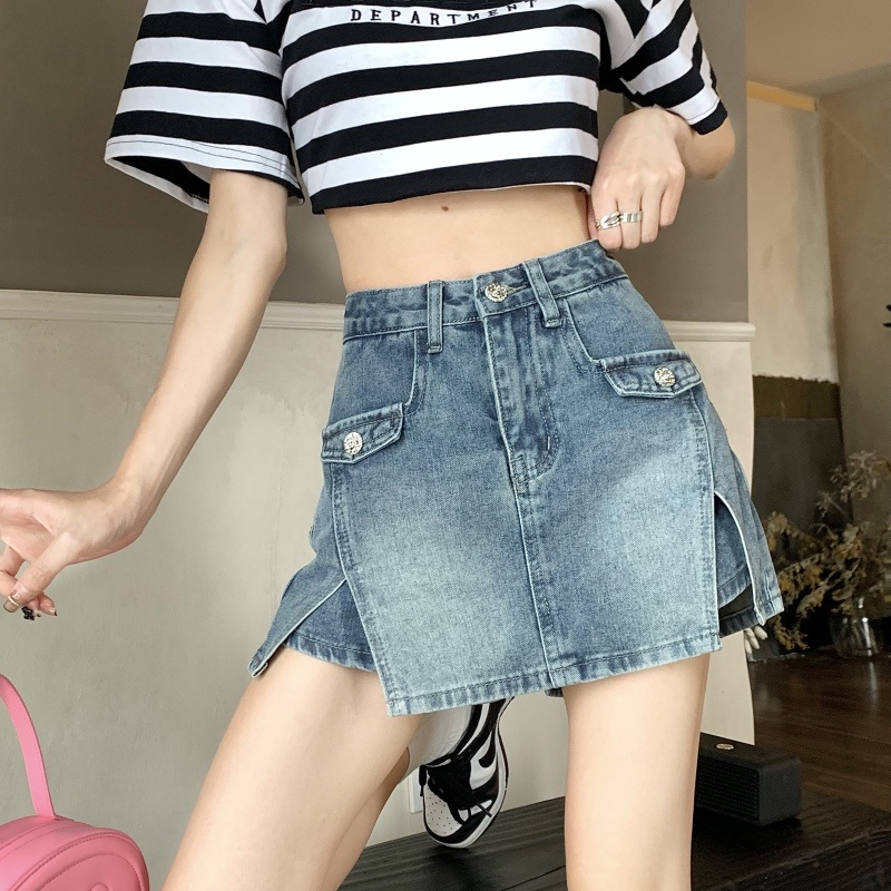 chân váy jean bò nữ chữ a jeans cạp cao phong cách Hàn Quốc jeanhot_0102 ms01