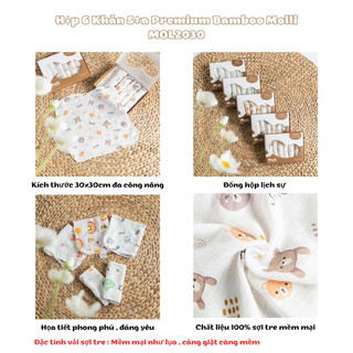 Set 6 Khăn Sữa Premium Bambo