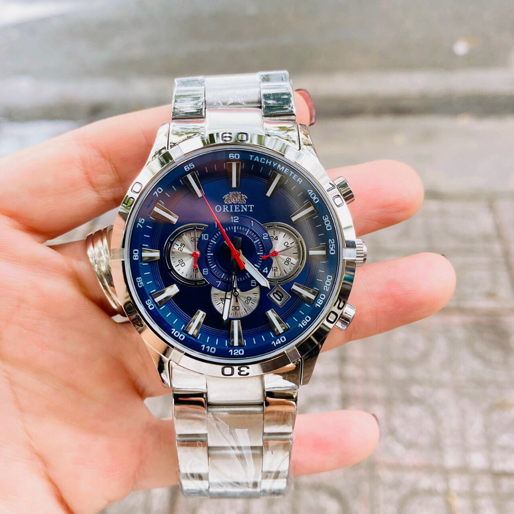 Đồng hồ nam cao cấp ORI€NT OR019121 Watch 40mm, máy pin, dây thép không gỉ, Full box, Luxury diamond