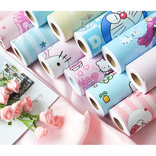 Giấy dán tường Hàn quốc giả gạch Hồng khổ 45cm có keo sẵn