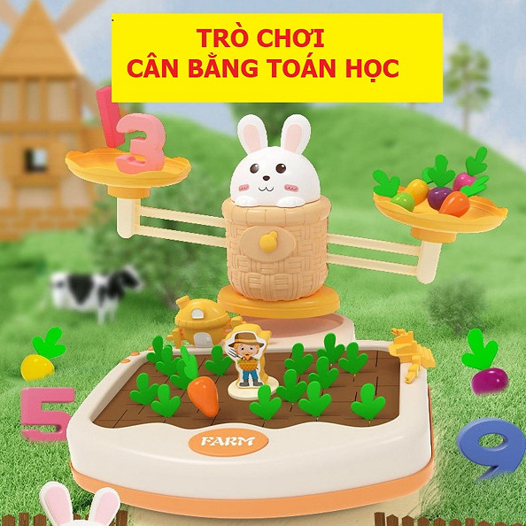 Đồ chơi trẻ em thông minh cân bằng học toán học thỏ và nông trại cà rốt cho trẻ em phát triển tư duy trí tuệ