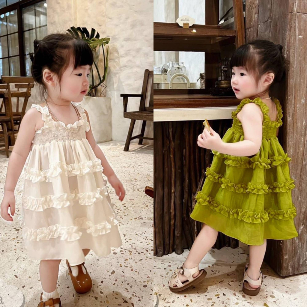 (8-28kg) Váy bé gái 2 dây sành điệu TB5 - đầm bé gái cực xinh và sang chảnh TB338 TN354