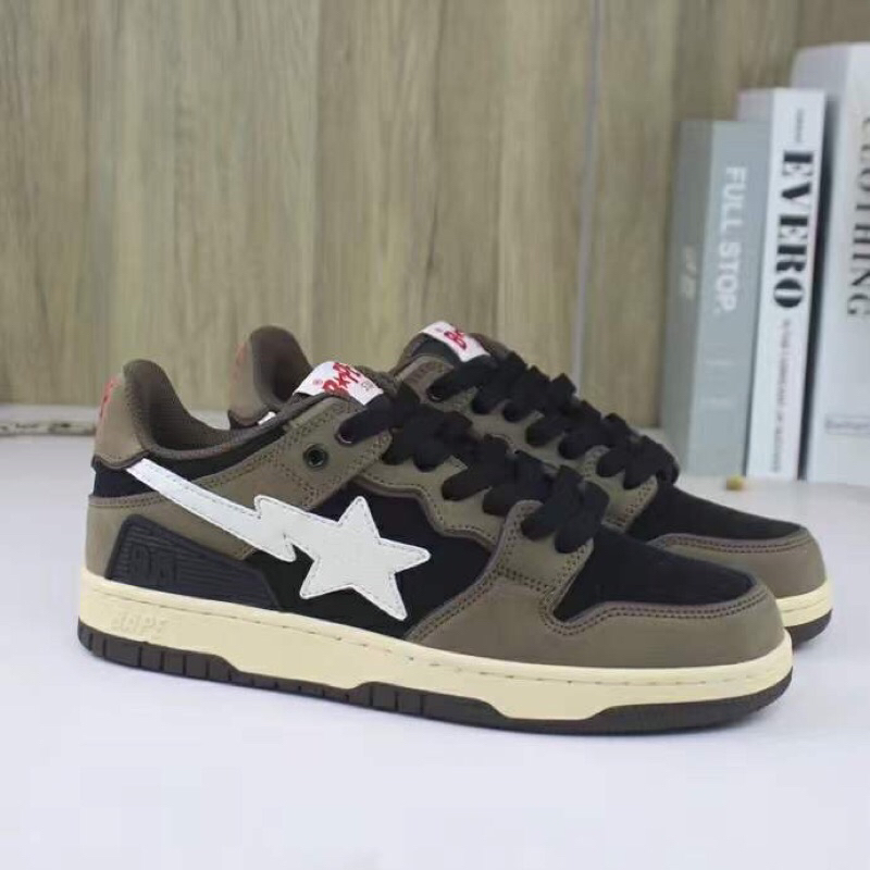 (44x1)giày sneaker Ape bape star coloway mocha/royal/orange