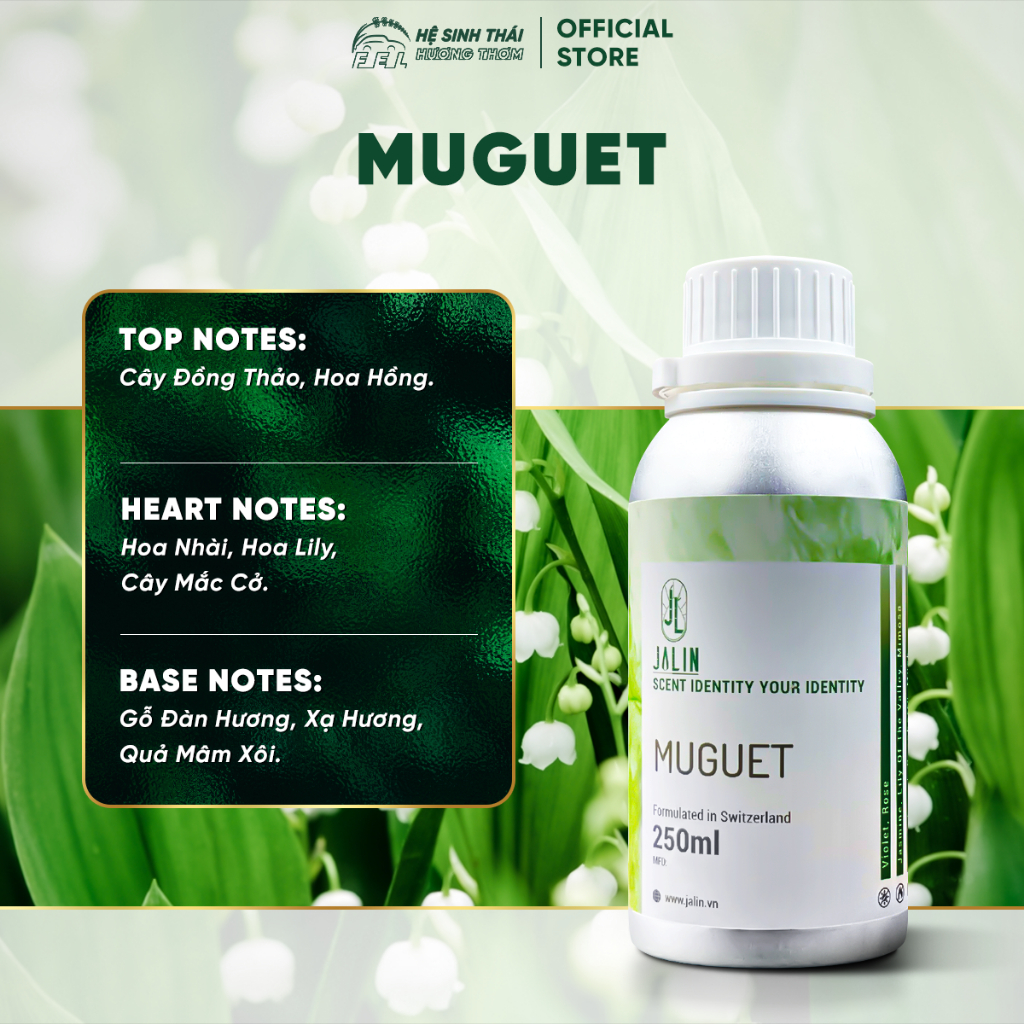 Tinh Dầu Nước Hoa Jalin Muguet (Hương Hoa Hồng & Hoa Linh Lan) - 250ml